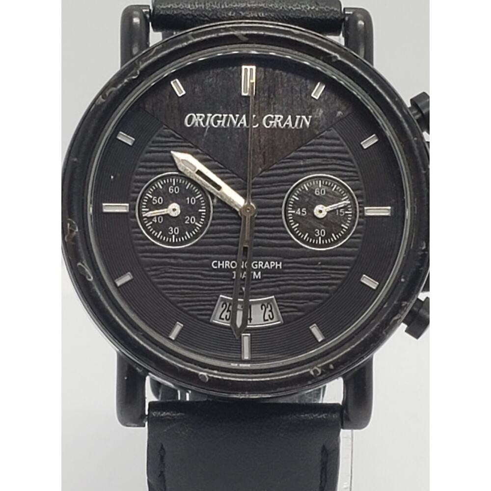 Original Grain Men's Steel Wood Watch 44mm Chrono